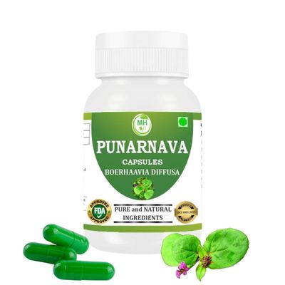 Morsan Healthcare Punarnava Capsules (Boerhaavia Diffusa) 500mg 60 Veg Capsules | Herbal Wellness Supplement for Natural Kidney & Liver Support | Plant-Based Detox & Cleansing Formula | Pack of 1