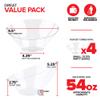 54oz Clear Plastic Serving Bowls (4 Pack) Large Disposable Candy Dishes, Buffet Containers for Chips, Popcorn, Snacks, Punch, Salad Bar, Snack Bowl, Parties, Office Desk, Bridal Shower, Party Supplies view 2