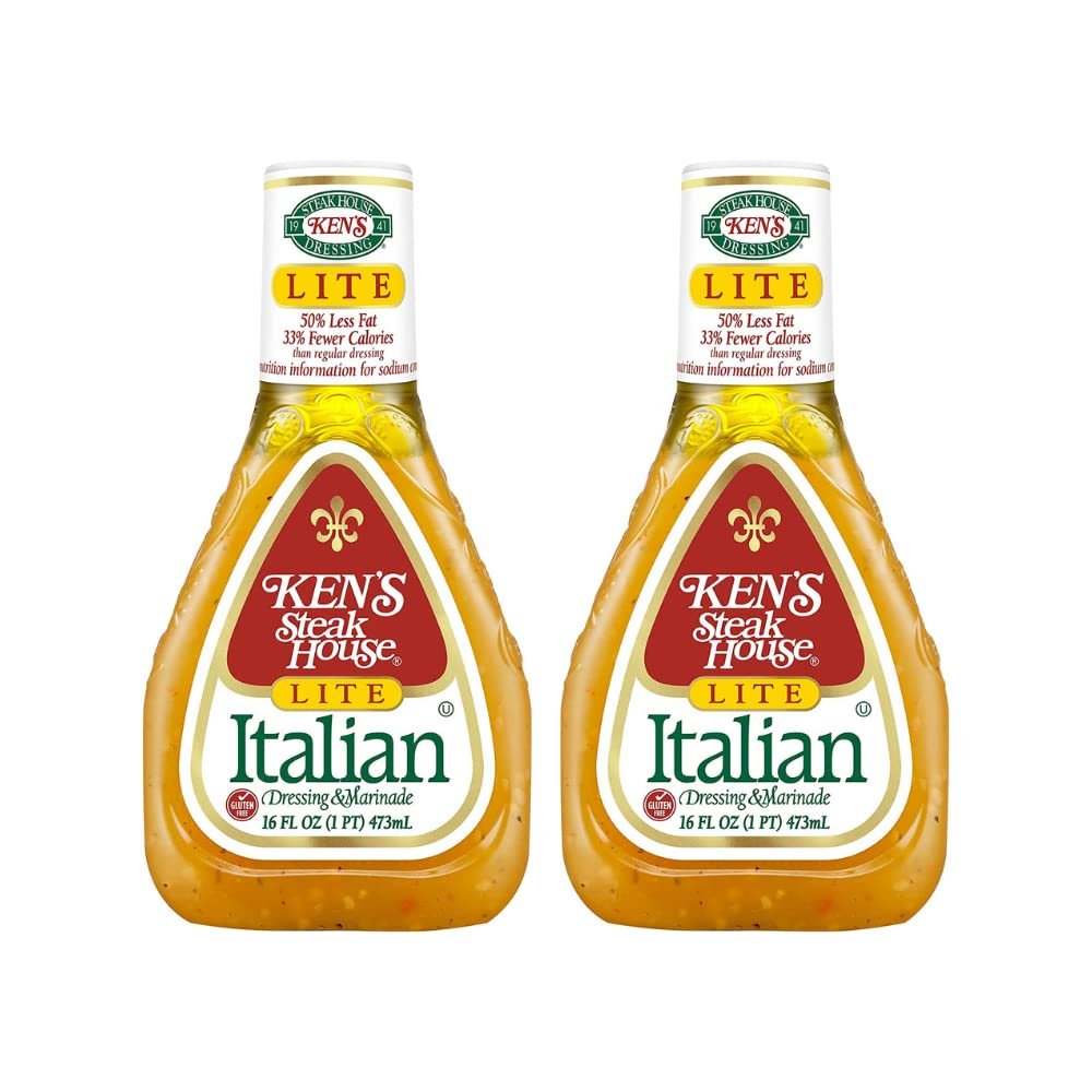 Ken's Steak House Lite Italian Dressing & Marinade, 16 Fl Oz (Pack of 2)