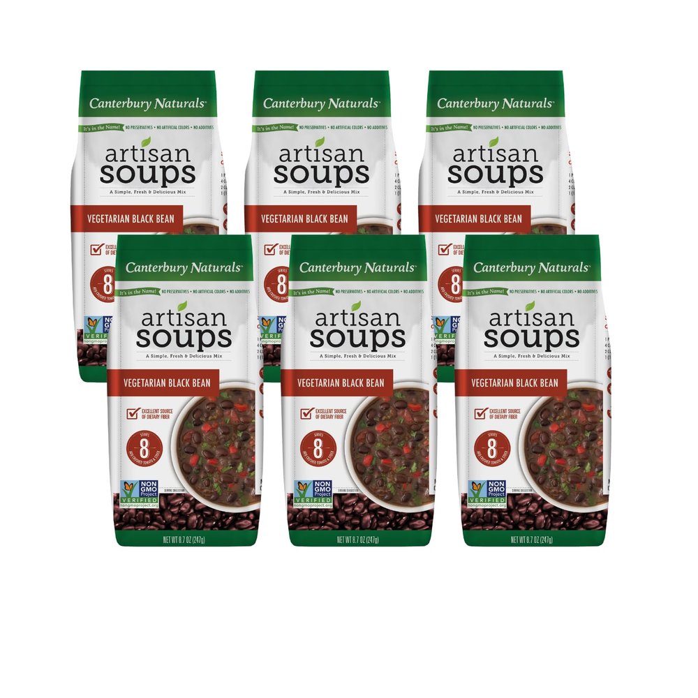 Canterbury Naturals Artisan Soup Mix, Vegetarian Black Bean Soup Mix, Non-GMO, Makes 8 Servings, 8.7-Ounce Bag (Pack of 6)