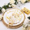 U-QE 180Pcs Gold Plastic Forks - 7.6 Inch Heavy Duty Plastic Forks, Heavyweight Gold Plastic Silverware Perfect For Parties & Weddings and Other Daily Events view 4