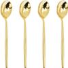 U-QE 180Pcs Gold Plastic Spoons, Disposable Heavy Duty Plastic Spoons, Heavyweight Plastic Spoons, Gold Plastic Silverware Perfect For Parties, Weddings and Other Daily Events view 1
