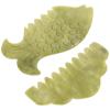 GLEAVI 2pcs Natural Jade Scraping Comb Head Care Massage Tool Gua Sha Combs for Scalp Hair Portable Face Body Massager view 1