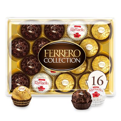 Ferrero Collection Gourmet Gift Box, 16 Assorted Chocolates with Dark Chocolate, Coconut, and Milk Chocolate, 6.1 oz