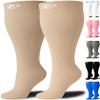 Zeta Wear 1 Pair Plus Size Knee-High Compression Socks - Closed Toe, 15-19 mmHg Graduated Support for Women & Men | Wide Calf Fit Up to 26" | Swelling, Varicose Veins, Nurses, Pregnancy, Travel view 1