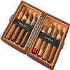 CASE ELEGANCE Maxwell 8-Cigar Travel Protective Hard Case, Chestnut Brown Vegan Leather, Spanish Cedar Lined, 180 Degree Opening, Gunmetal Hardware, Holds Large Cigars view 1