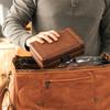 CASE ELEGANCE Maxwell 8-Cigar Travel Protective Hard Case, Chestnut Brown Vegan Leather, Spanish Cedar Lined, 180 Degree Opening, Gunmetal Hardware, Holds Large Cigars view 2