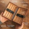 CASE ELEGANCE Maxwell 8-Cigar Travel Protective Hard Case, Chestnut Brown Vegan Leather, Spanish Cedar Lined, 180 Degree Opening, Gunmetal Hardware, Holds Large Cigars view 3
