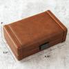 CASE ELEGANCE Maxwell 8-Cigar Travel Protective Hard Case, Chestnut Brown Vegan Leather, Spanish Cedar Lined, 180 Degree Opening, Gunmetal Hardware, Holds Large Cigars view 4
