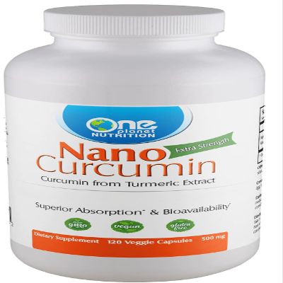 One Planet Nutrition Nano Curcumin 500 mg Veggie Capsules (240 Servings), Family Size, Nano for High Absorption, Supports Immune Health, Non-GMO, Vegan, Gluten-Free