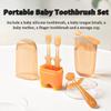 FOKiiBO Baby Silicone Toothbrush Set, Toothbrush + Tongue Brush + Baby Teether + Finger Toothbrush with Cup for Training Teething, 0-18M Infant Toddler Newborn Baby Teeth Brushes (Blue) view 2