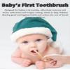 FOKiiBO Baby Silicone Toothbrush Set, Toothbrush + Tongue Brush + Baby Teether + Finger Toothbrush with Cup for Training Teething, 0-18M Infant Toddler Newborn Baby Teeth Brushes (Blue) view 3