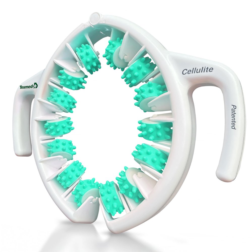 TESMED Cellulite Manual Massager Roller Made in Italy, Patented Cellulite Massage Tool, Fascia Blaster for Legs, Supports Lymphatic Drainage, Based on the CPM Convergent Pressure Method