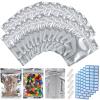 100-pack Large 14" x 10" Zipper Mylar Bags for Food Storage 1 Gallon Resealable Stand-up Aluminum Foil Bags Silver Smell Proof Pouch Bags with Clear Window for Kitchen Storage Edible Packaging view 1