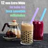ALINK Jumbo Plastic Boba Straws, 1/2" Extra Wide Disposable Smoothie Straws, Large Straw for Bubble Tea, Milkshakes, Tapioca Pearls, Pack of 50 view 3