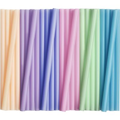 ALINK 50 pcs Jumbo Plastic Smoothie Straws, Wide Assorted Colors Disposable Drinking Straws for Milkshakes, Boba, Bubble Tea, Tapioca Pearls - 8.5"L, 0.4" D