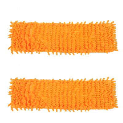FOMIYES 2Pcs Mop Head Replacement Cloth, Soft Mop Refill Pads with Water Absorption, Reusable Mop Pads for Home Floor Cleaning (Orange)