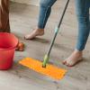FOMIYES 2Pcs Mop Head Replacement Cloth, Soft Mop Refill Pads with Water Absorption, Reusable Mop Pads for Home Floor Cleaning (Orange) view 3