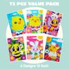 JOYIN 72 Pcs Easter Large Plastic Tote Bags, Easter Goodie Treat Gift Bags for Egg Hunt, Kids Party Favor Party Supplies(Animals and Flowers) view 2