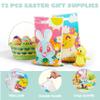 JOYIN 72 Pcs Easter Large Plastic Tote Bags, Easter Goodie Treat Gift Bags for Egg Hunt, Kids Party Favor Party Supplies(Animals and Flowers) view 3