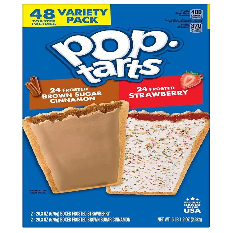 Kellogg's Pop Tarts Strawberry and Brown Sugar Variety Pack, 48 ct.