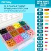 12 Compartment Large Pill Case with Airtight Seal - Silicone Gasket Waterproof Med Box with Medication Map (Clear, 1 Pack) view 3