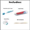 Potty Pack Dental Kit Single Use Portable Kit with Travel Tooth Brush, Tooth Paste, Dental Floss and Mint-Flavored Tooth Picks - 10 Units view 3