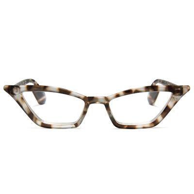2SeeLife Premium Cat Eye Reading Glasses for Women  Narrow-Medium Fit, Sturdy Frame, Spring Hinges, Stylish Funky Readers, Clear Tortoise, +4.00
