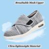W&LESVAGO Women's Wide Width Diabetic Walking Shoes with Adjustable Closures,Non-Slip Lightweight Sneakers with Classic Air Cushion for Diabetic Edema Plantar Fasciitis(10.5#, Mix Knit Grey) view 2