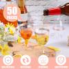Thenshop 50 Pack 5 oz Plastic Champagne Flutes Clear Disposable Wine Glasses Cups with Stem Reusable Goblets Shatterproof Cocktail Cups for Mother's Day Wedding Party Holiday Dessert(Rose Gold Rim) view 3