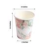 Efavormart 25 Pack | 9oz Peony Flower Gold Foil Elegant Wedding Shower Paper Cups, Disposable Party Cups view 3