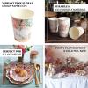 Efavormart 25 Pack | 9oz Peony Flower Gold Foil Elegant Wedding Shower Paper Cups, Disposable Party Cups view 4