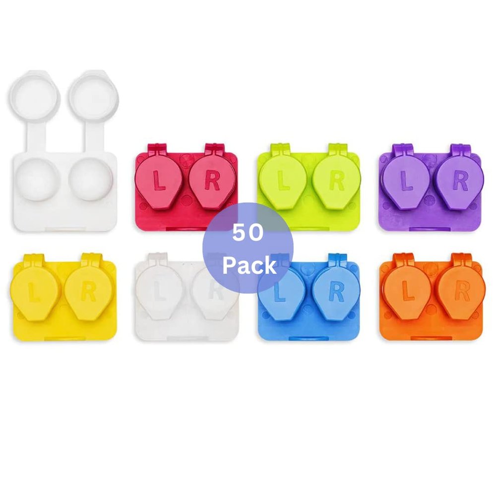 Deep Well Flip-top Assorted Contact Lens Cases (50)