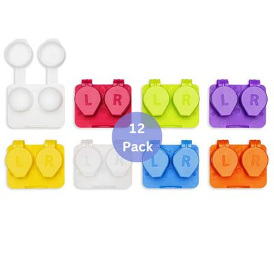Deep Well Flip-top Assorted Contact Lens Cases (12)