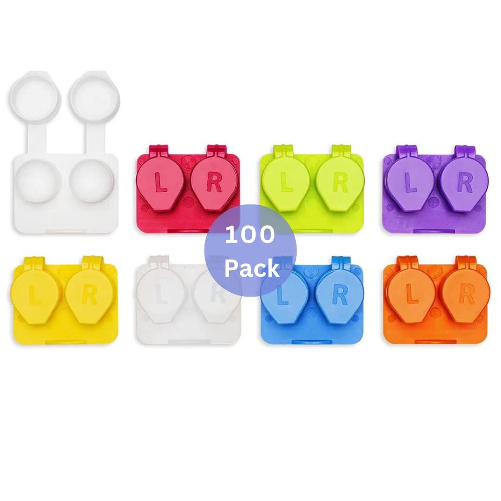 Deep Well Flip-top Assorted Contact Lens Cases (100)