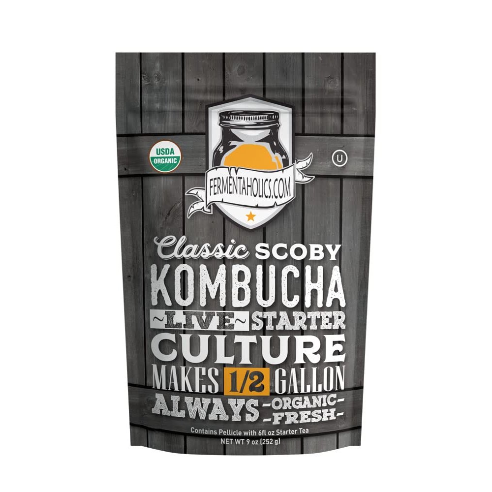 Fermentaholics Kombucha SCOBY - Live Starter Culture Start A Half Gallon Batch Six Ounces Of Strong Mature Starter Tea - Brew Your Own Kombucha