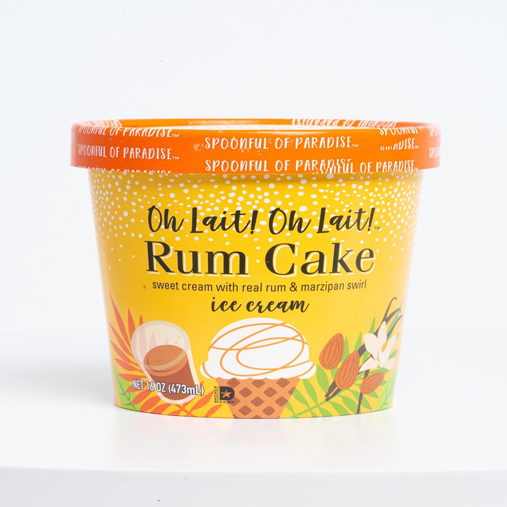 Oh Lait! Oh Lait! Haitian Ice Cream RUM CAKE ICE CREAM (PACK OF 4)