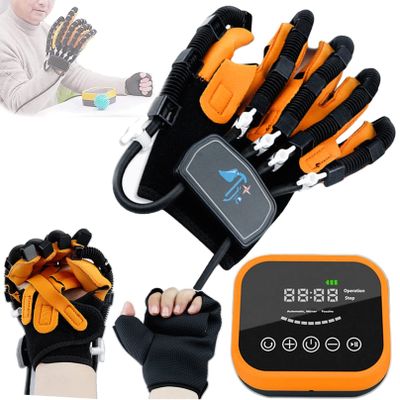BiiKoon Rehabilitation Robot Gloves, Stroke Hemiplegia Rehabilitation Aids Recovery Training Gloves Finger Splint Trainer for Hand Function Recovery (Color : Right Hand, Size : Large)