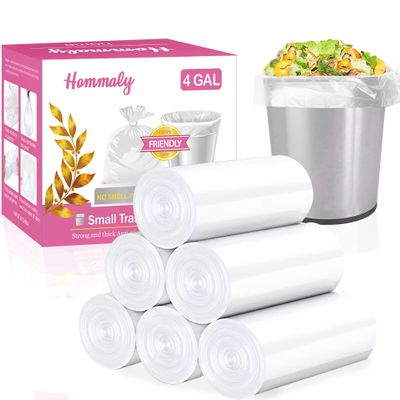 4 Gallon 180pcs Small Clear Trash Bags Strong Clear Garbage Bags, Bathroom Trash Can Bin Liners, Plastic Bags for Office, Waste Basket Liner, Fit 12-15 Liter, 3.5,4,4.5 GalClear 180