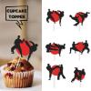 18pcs Black Glitter Dessert Cupcake Topper Karate Taekwondo Fitness Sports Theme Decor Supplies Men Boys Happy Birthday Party Decorations view 2