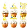18pcs Gold Glitter 6 Months Dessert Cupcake Topper Cheer to 1/2 Way to One Theme Decor Supplies Baby Shower Boys Girls Happy Half Birthday Party Decorations view 1