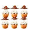 18pcs Gold Glitter Volcano Dessert Cupcake Topper Volcanic Eruption Dinosaur Earth's Mass Object Theme Baby Shower Girls Boys Happy Birthday Party Decor Supplies Decorations view 1