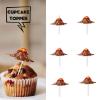 18pcs Gold Glitter Volcano Dessert Cupcake Topper Volcanic Eruption Dinosaur Earth's Mass Object Theme Baby Shower Girls Boys Happy Birthday Party Decor Supplies Decorations view 2