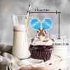 18pcs Blue Glitter Its Senor Cute Taco Bout Dessert Cupcake Topper Mexican Yummy Food Fiesta Festival Theme Decor Supplies Baby Shower Gender Reveal Birthday Party Decorations view 2