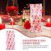 NUOBESTY 100pcs Heart-Shaped Candy Packing Bags Multi-use Treat Bags for Valentine's Day for Snacks Cookies and Party Favors view 2