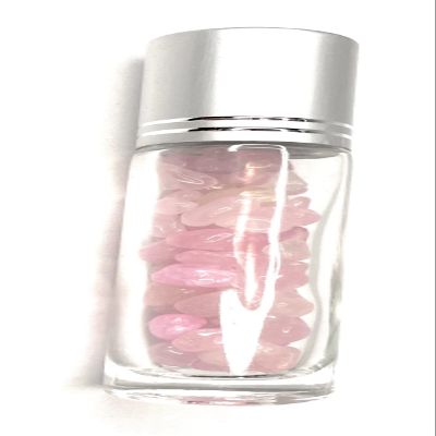 10ml Roll On Bottle With Gemstone Rollerball and Crystal Chips Inside for Essential Oils Rose Quartz