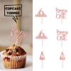 18pcs Pink Glitter 6 Months Dessert Cupcake Topper Cheer to 1/2 Way to One Theme Decor Supplies Baby Shower Boys Girls Happy Half Birthday Party Decorations view 2