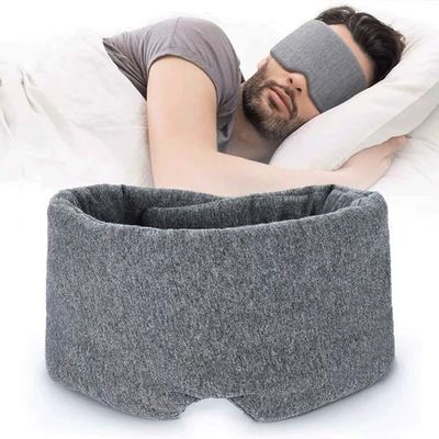 LUYILA Sleep Mask for Side Sleeper, Adjustable Cotton Eye Blindfold for Travel Flight Rest,Comfortable and Breathable, Night Blindfold for Men Women (Color : Gray-A)