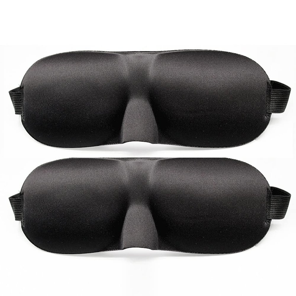 LUYILA Sleep Mask for Back and Side Sleeper,Block Out Light, 2 Pack Eye Mask Sleeping of 3D Night Bindfold, 100% Blackout Ultralight Travel Eye Cover