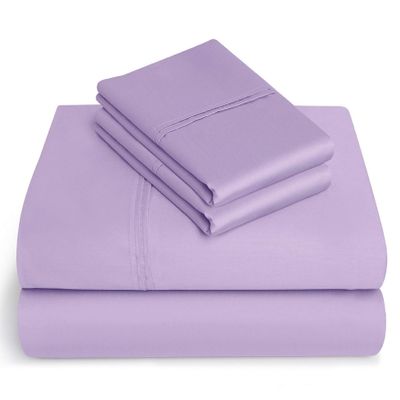 Luxury 100% Organic Cotton Sheets - 500 Thread Count Soft 4-Pc Full/Double Sheets Set, Cooling Sheets Up to 16 Deep Pocket, (Full/Double, Lavender Solid)